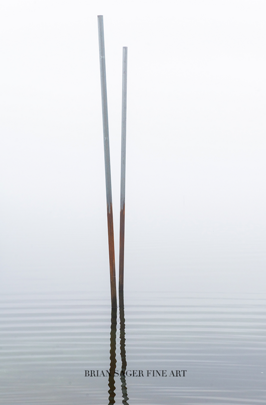 36x24" Print on Metal: Piling Refractions, Nantucket Harbor (Gallery Display)