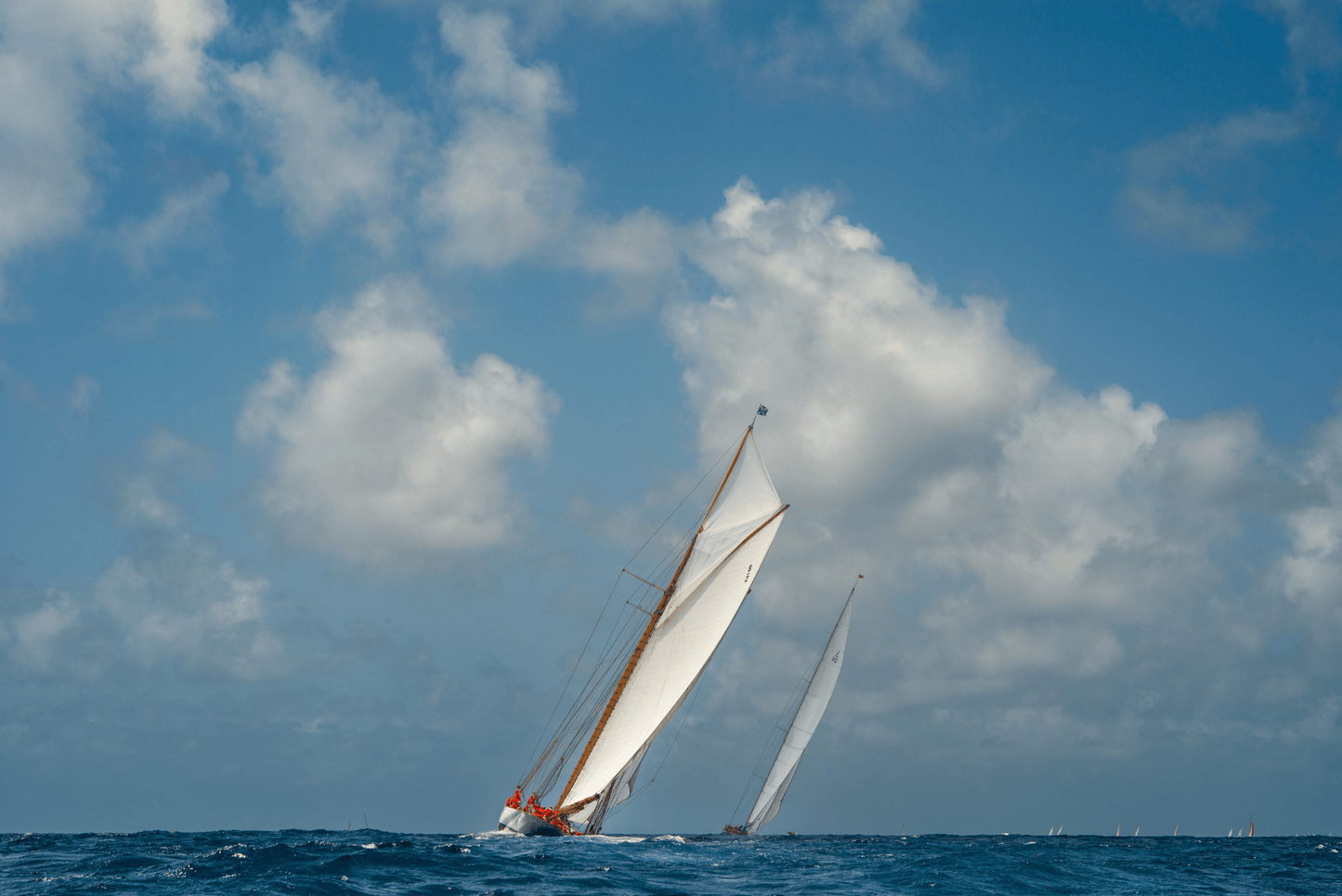 Photo of Elena, a J-Class yacht commissioned in 1910, designed and built by Nathanael Herreshoff. Photo taken in Argentina, April 2015.