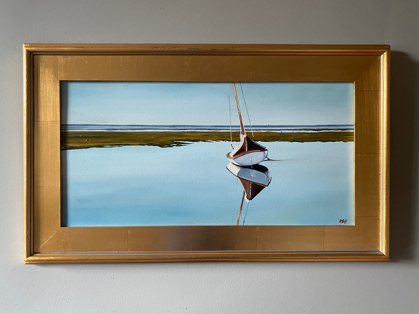 Low Tide // Framed 24 x 12" Original Oil by Brenda Henriquez