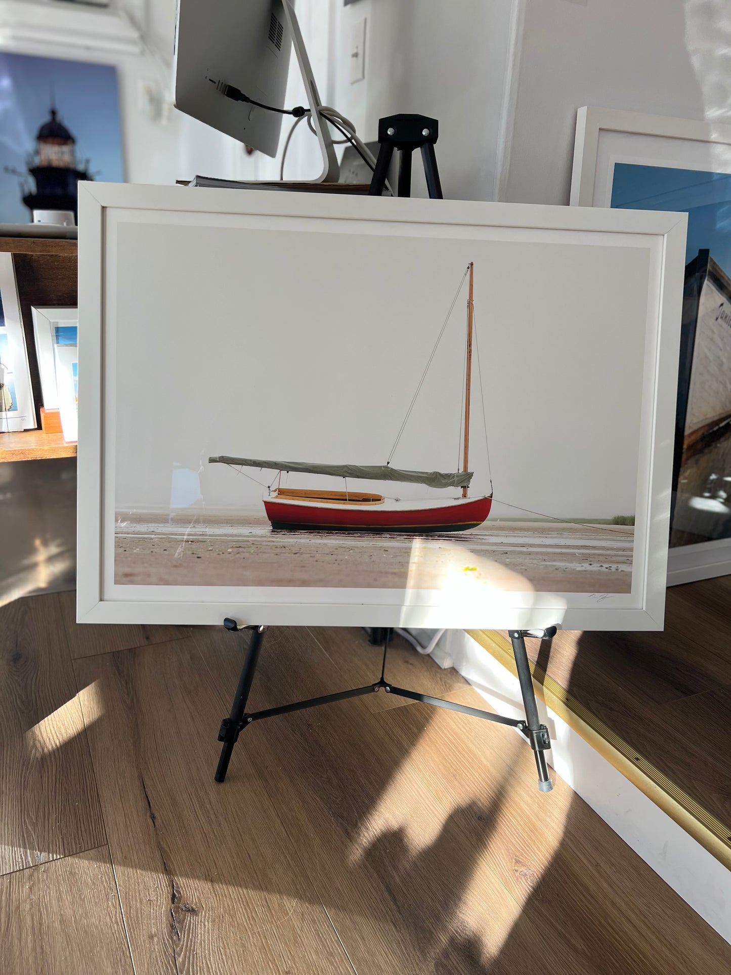 Red Row Boat no. 7690: Framed 20x30” Fine Art Photograph