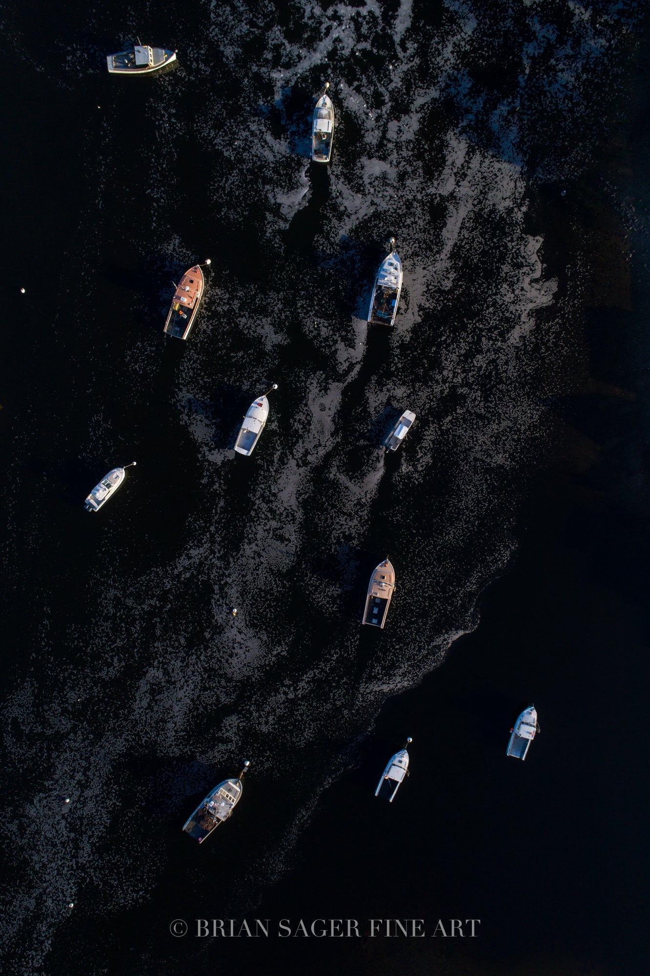 Aerial View of Lobster Boats
