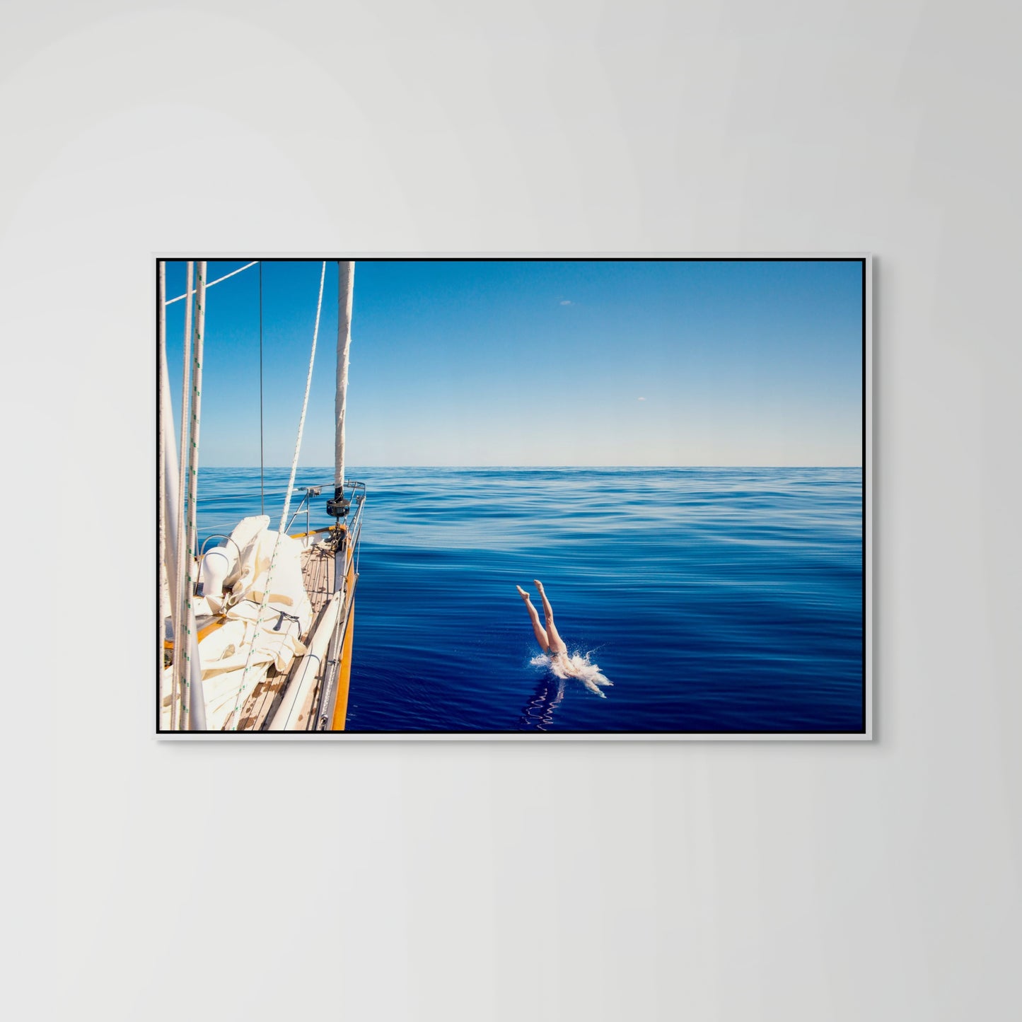 Offshore Swimming: Framed 30x45" Satin Metal Print