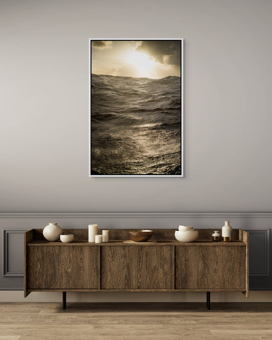 North Atlantic Cold Front: Framed 45x30" Satin Metal Print