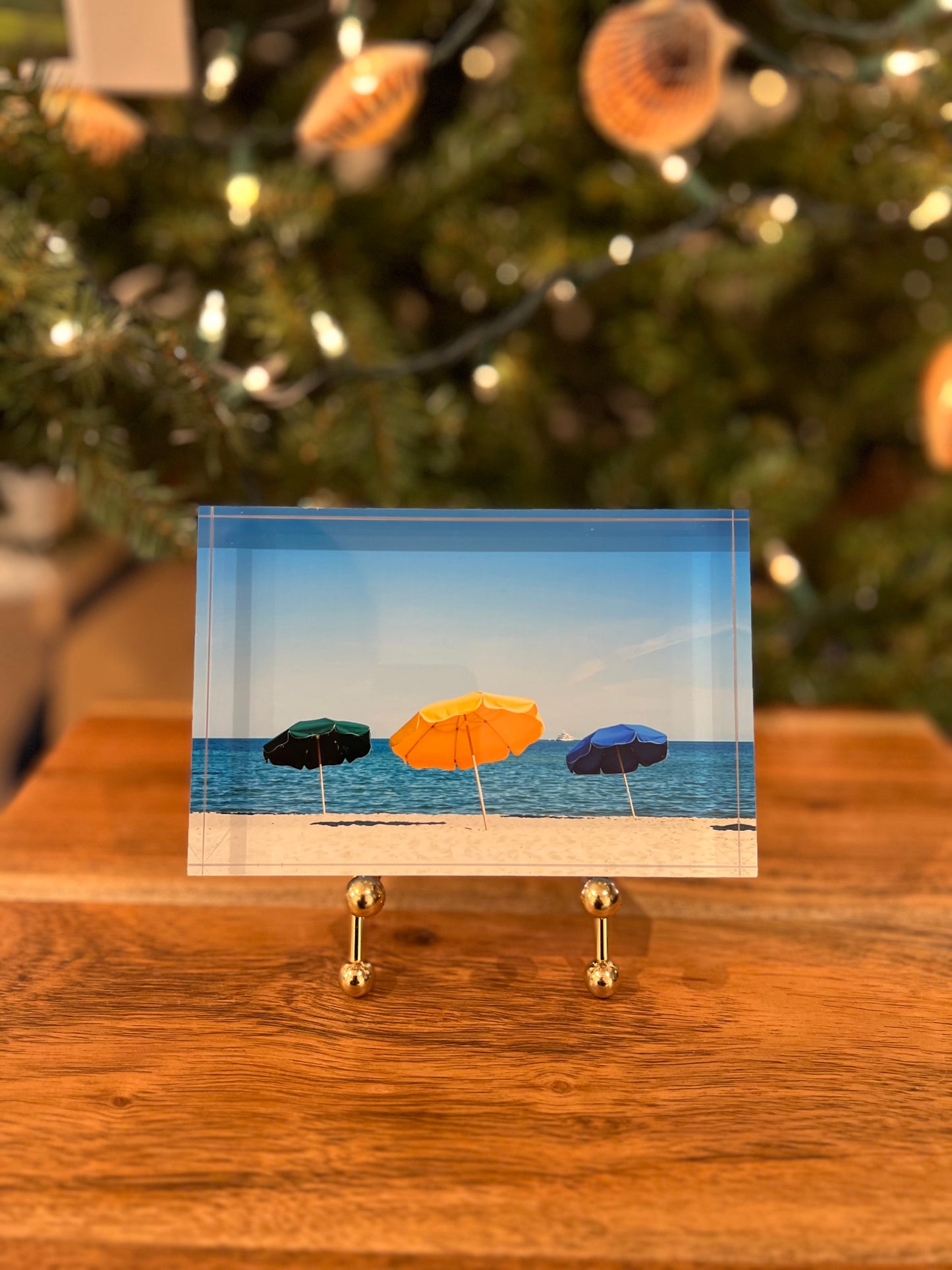 Three Umbrellas Acrylic Block