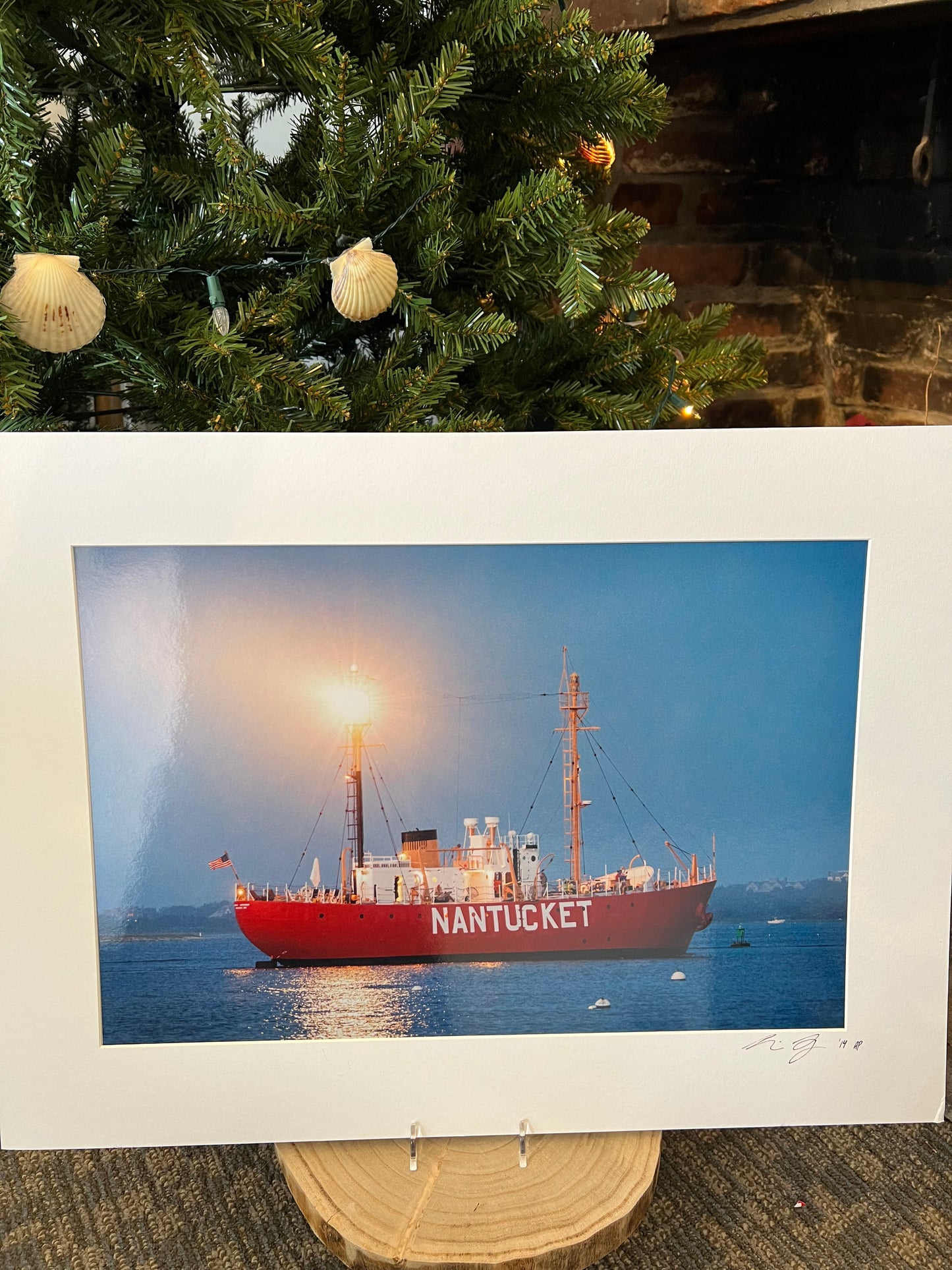 12x18 Artist Proof with Mat: Nantucket Lightship