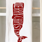 Christmas Whale Tea Towel