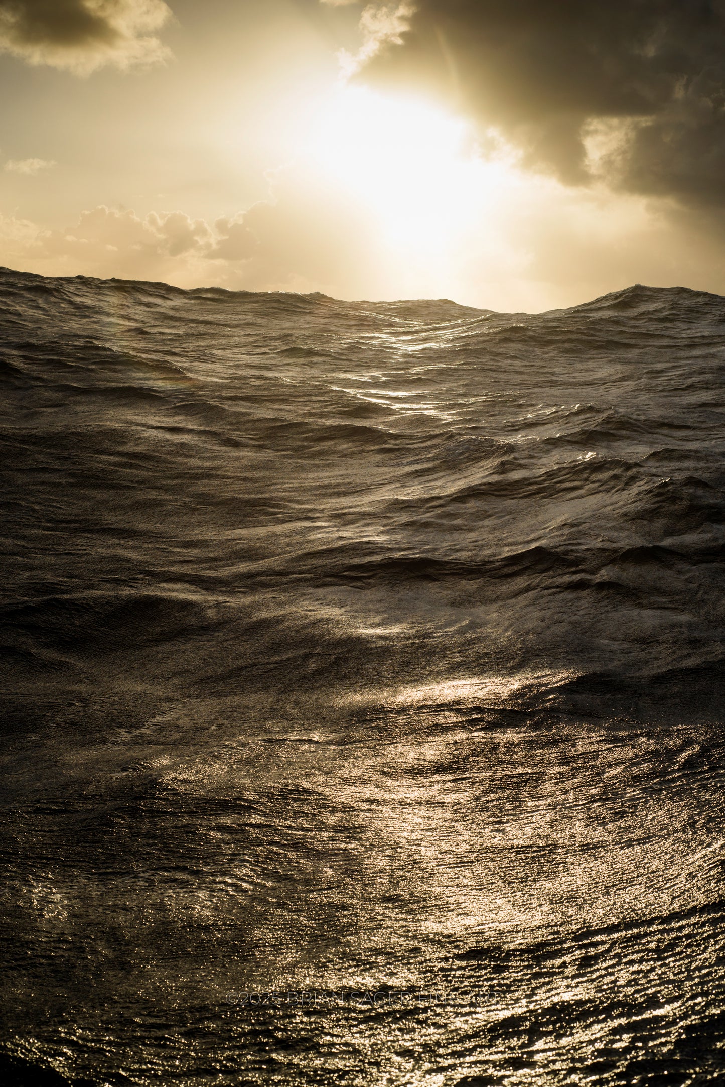 Offshore North Atlantic ocean photograph captured during a cold front by Brian Sager