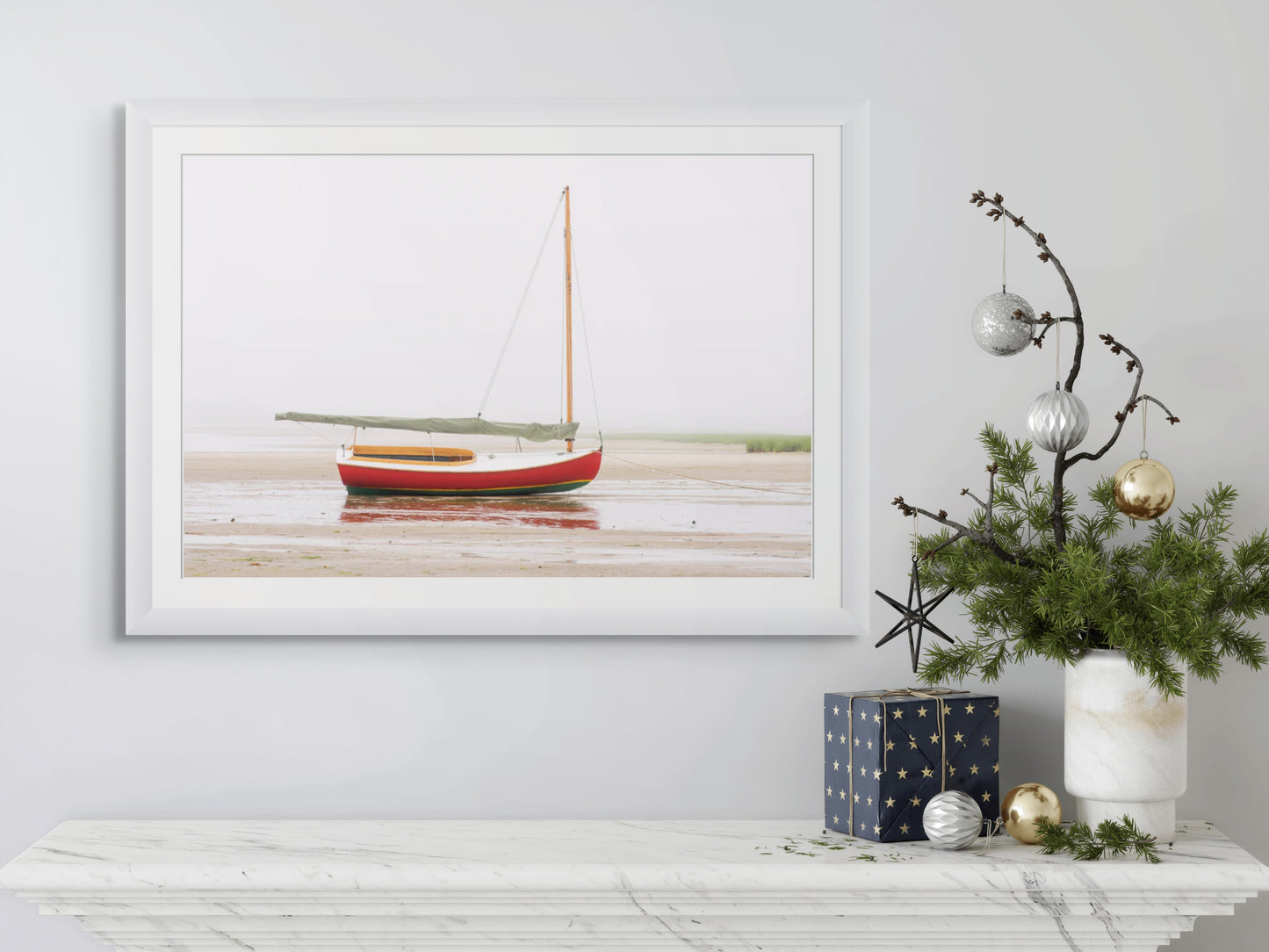 Red Row Boat no. 7690: Framed 20x30” Fine Art Photograph