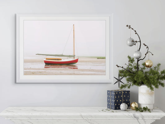 Red Row Boat no. 7690: Framed 20x30” Fine Art Photograph